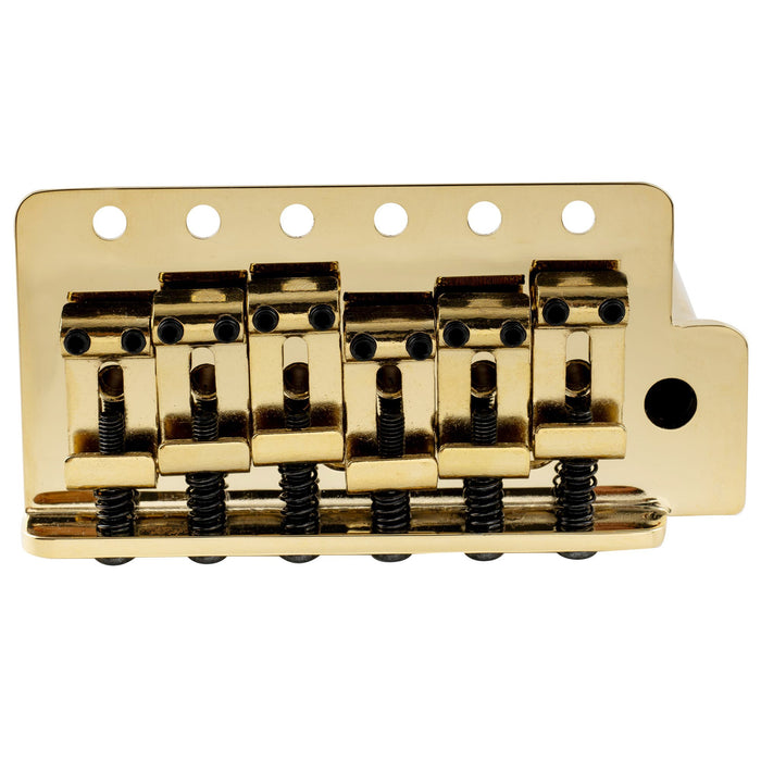 Musiclily Ultra 10.5mmピッチ 6点支持 スタンダード トレモロユニット ブリッジ ヴィンテージな鋼製プレスサドル 42mmソリッド真鍮ブロック 押し込み式アーム STストラトStratエレキギター用 ブラック