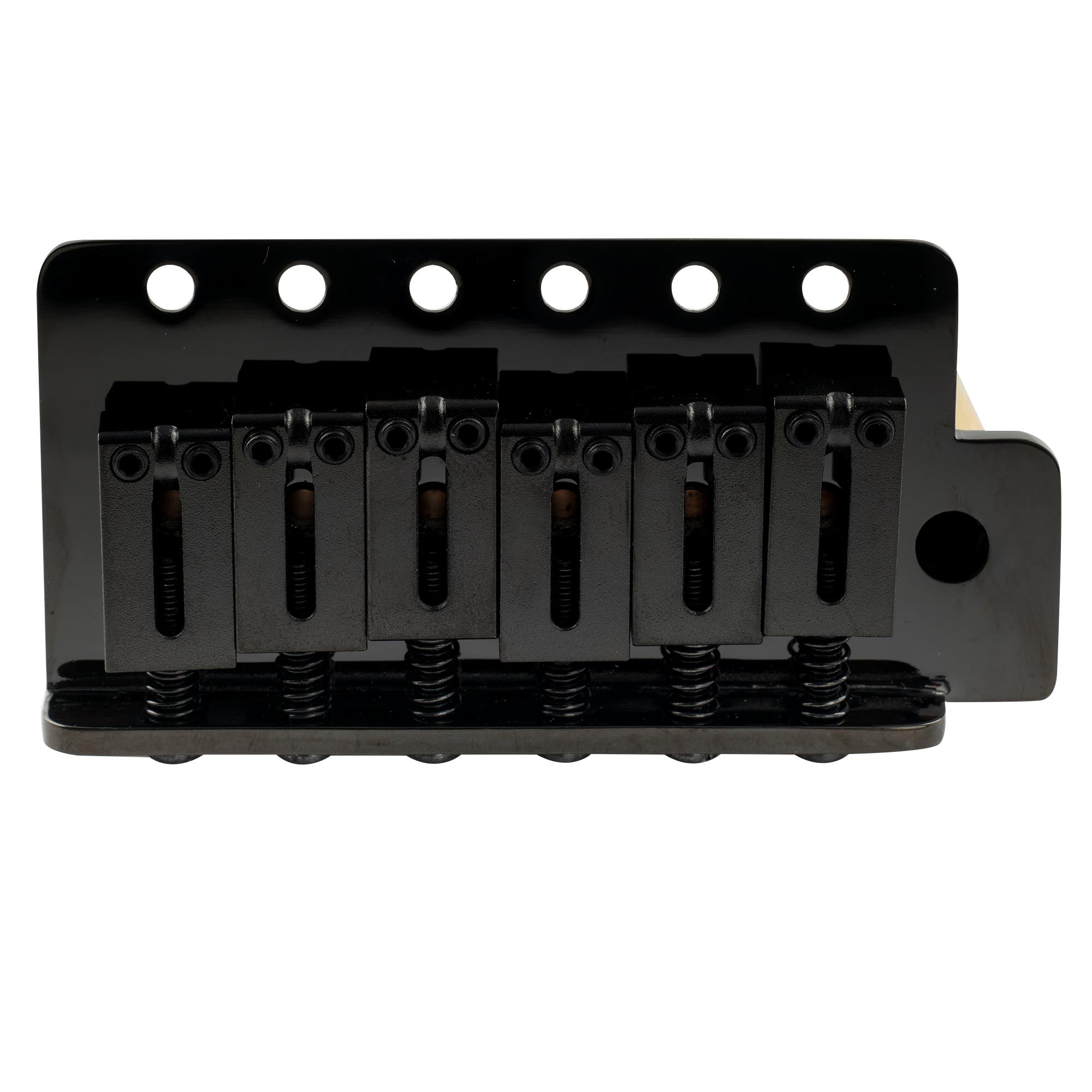 Part of musiclily ultra 52 5mm2 1 16 inch standard 6 screw st tremolo bridge with modern brass saddles 42mm solid brass block push in arm for strat style electric guitar mx2546p