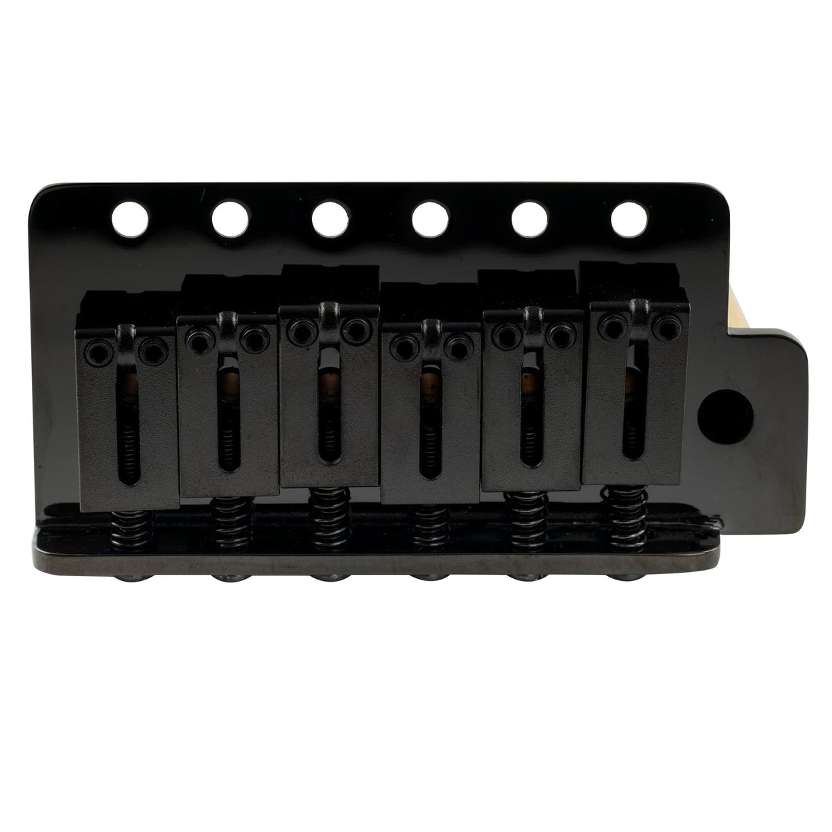 Part of musiclily ultra 52 5mm2 1 16 inch standard 6 screw st tremolo bridge with modern brass saddles 42mm solid brass block push in arm for strat style electric guitar mx2546p