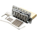 musiclily ultra 52 5mm2 1 16 inch standard 6 screw st tremolo bridge with modern brass saddles 42mm solid brass block push in arm for strat style electric guitar mx2546p, chrome