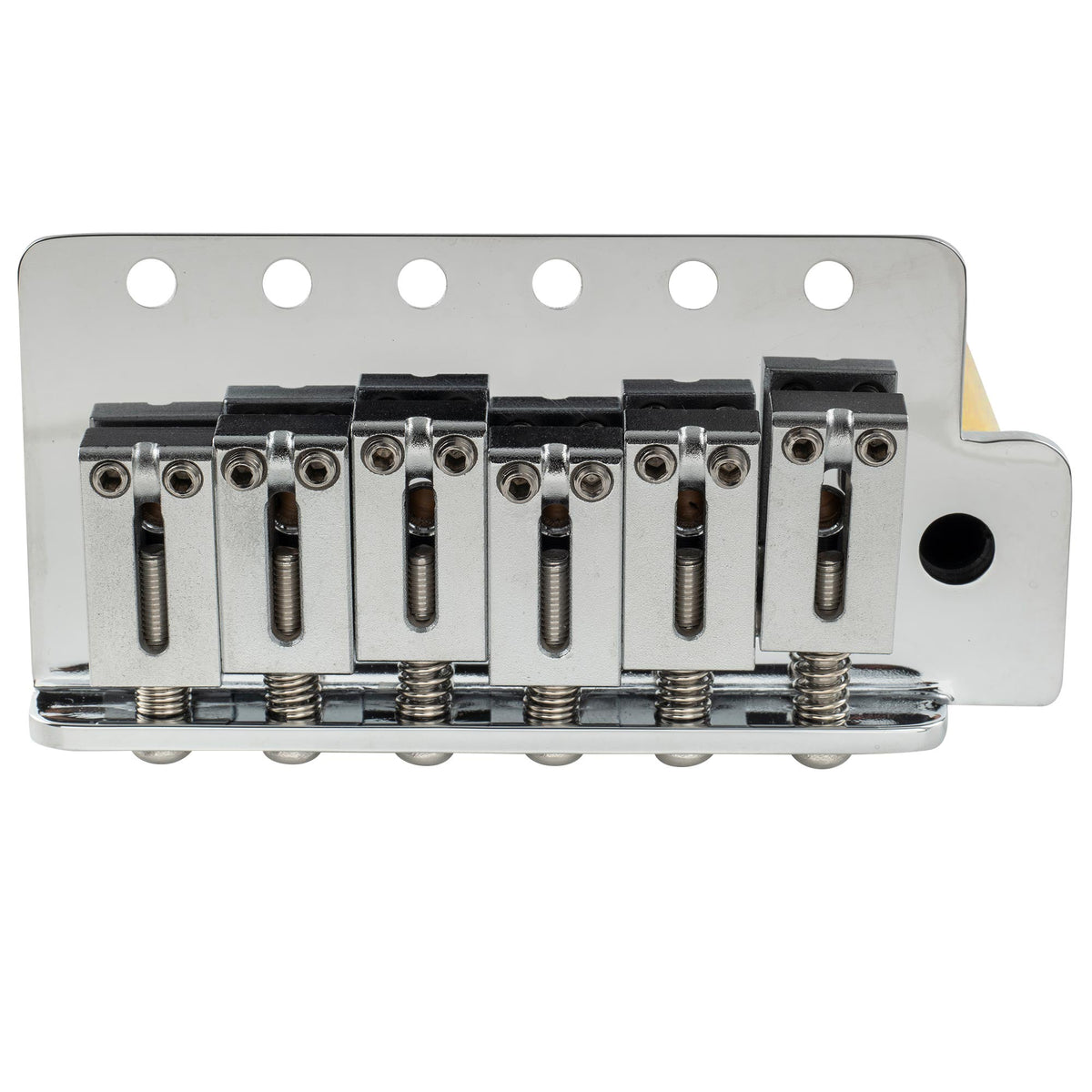 Musiclily Ultra BV009 52.5mm(2-1/16 inch) Standard 6-Screw ST Tremolo Bridge with Modern Brass Saddles 42mm Solid Brass Block Push-In Arm for Strat Style Electric Guitar