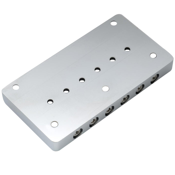 musiclily ultra full solid brass 52 5mm2 1 16 inch string spacing non tremolo hardtail bridge for 6 string strat tele style electric guitar mx2548p, chrome