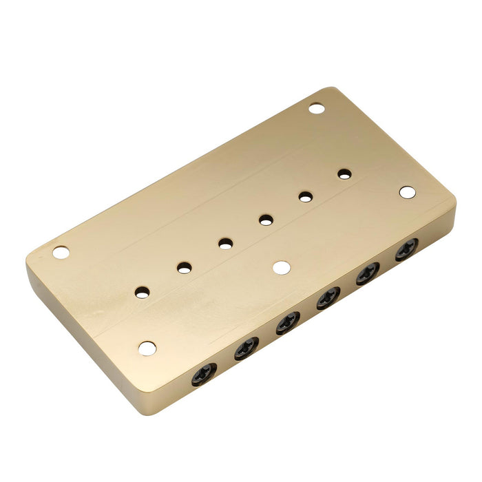 Musiclily Ultra Full Solid Brass 52.5mm(2-1/16 inch) String Spacing Non-tremolo Hardtail Bridge for 6 String Strat Tele Style Electric Guitar