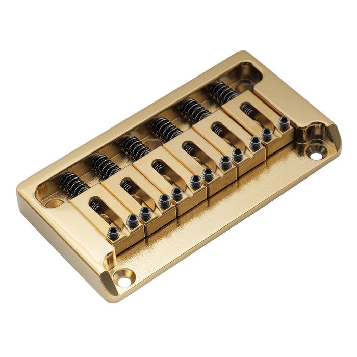 Musiclily Ultra Full Solid Brass 52.5mm(2-1/16 inch) String Spacing Non-tremolo Hardtail Bridge for 6 String Strat Tele Style Electric Guitar