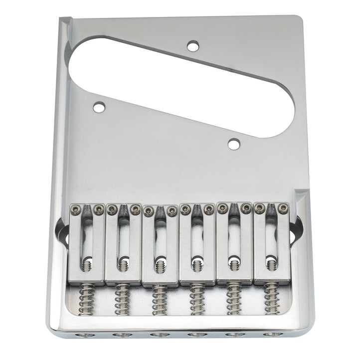 Musiclily Ultra 54mm (2-1/8 inch) String Spacing Full Solid Brass Heavy Duty Asymmetric String-through-body Tele Style Electric Guitar Bridge