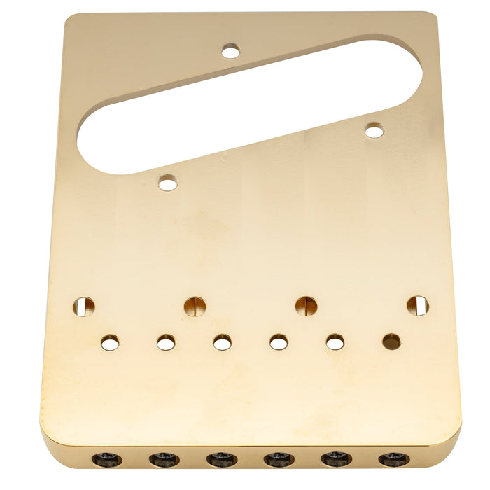 Musiclily Ultra 54mm (2-1/8 inch) String Spacing Full Solid Brass Heavy Duty Asymmetric String-through-body Tele Style Electric Guitar Bridge