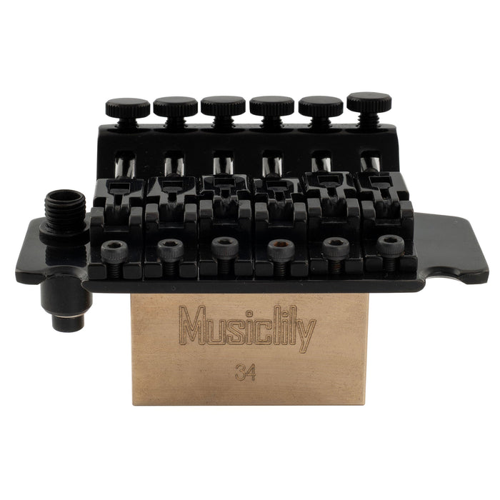 details of musiclily pro bl001 54mm 2 1 8 inch string spacing double locking tremolo bridge with 34mm full solid brass block for fr style electric guitar mx2570p