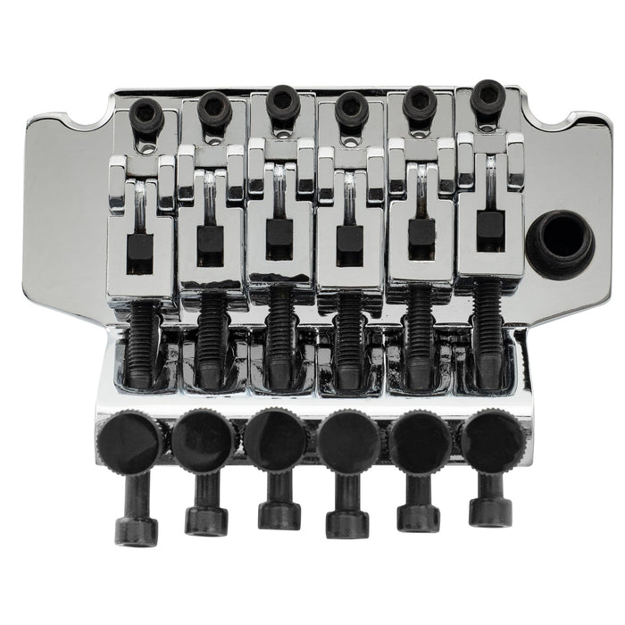 musiclily pro bl001 54mm 2 1 8 inch string spacing double locking tremolo bridge with 34mm full solid brass block for fr style electric guitar mx2570p, chrome