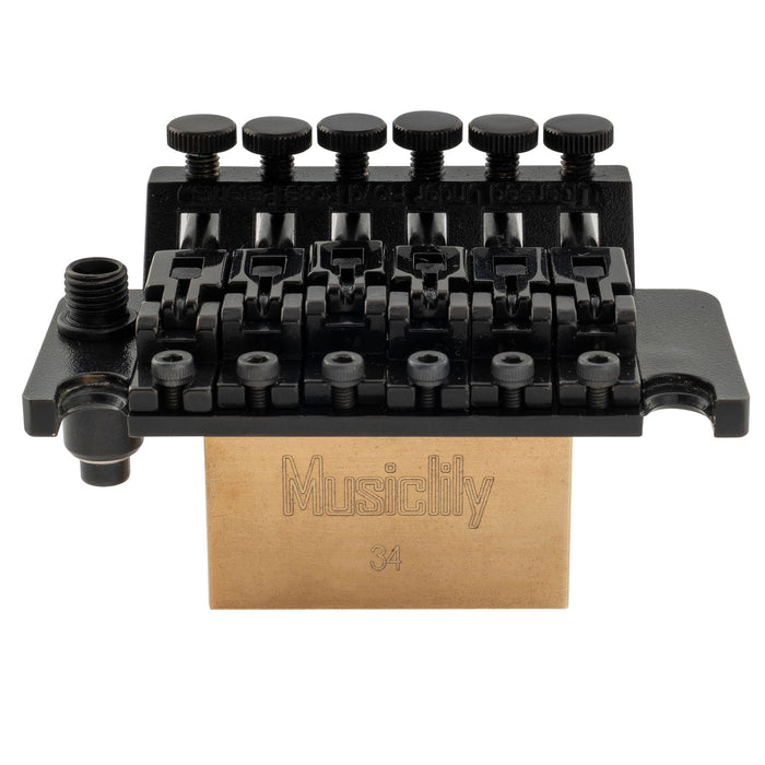 details of musiclily pro bl002 54mm 2 1 8 inch string spacing double locking tremolo bridge with 34mm full solid brass block for fr style electric guitar mx2571p