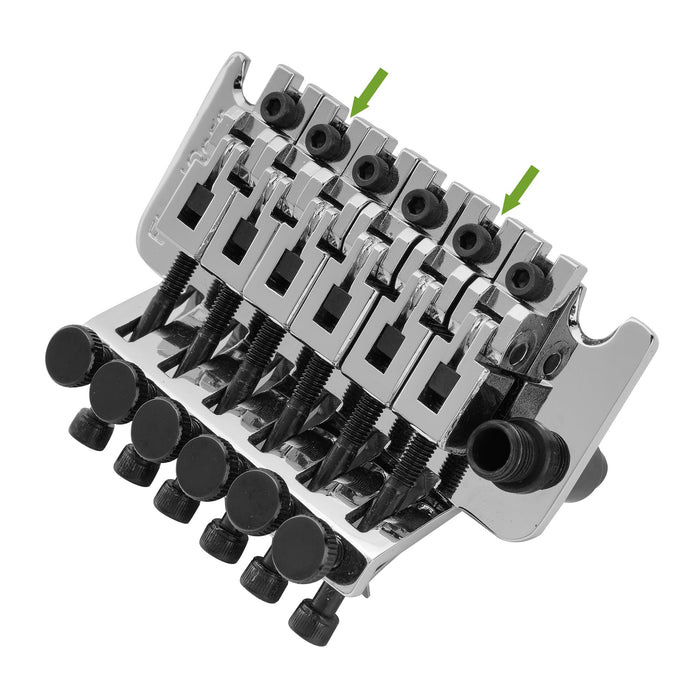 musiclily pro individual 10 8mm medium saddle guitar ab 2nd 5th string saddle for floyd rose original special locking tremolo bridge mx2582p, chrome