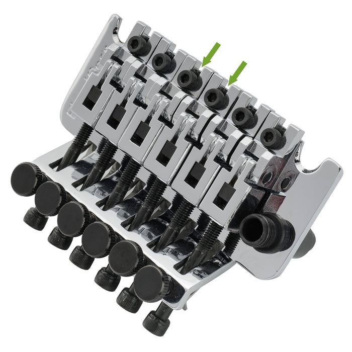 musiclily pro individual 10 8mm tall saddle guitar dg 3rd 4th string saddle for floyd rose original special locking tremolo bridge mx2583p, chrome