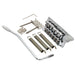 musiclily pro 52 5mm 6 screw vintage style steel bent saddles guitar tremolo bridge with 36mm short block for squier strat style electric guitar mx2586p, chrome