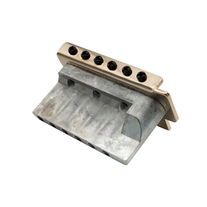 Musiclily Pro 10.5mmピッチ ヴィンテージスタイルな鋼製ベントサドル 6点支持 トレモロユニット ブリッジ 高さ36mmショートブロック Squier Stratエレキギター用 ブラック