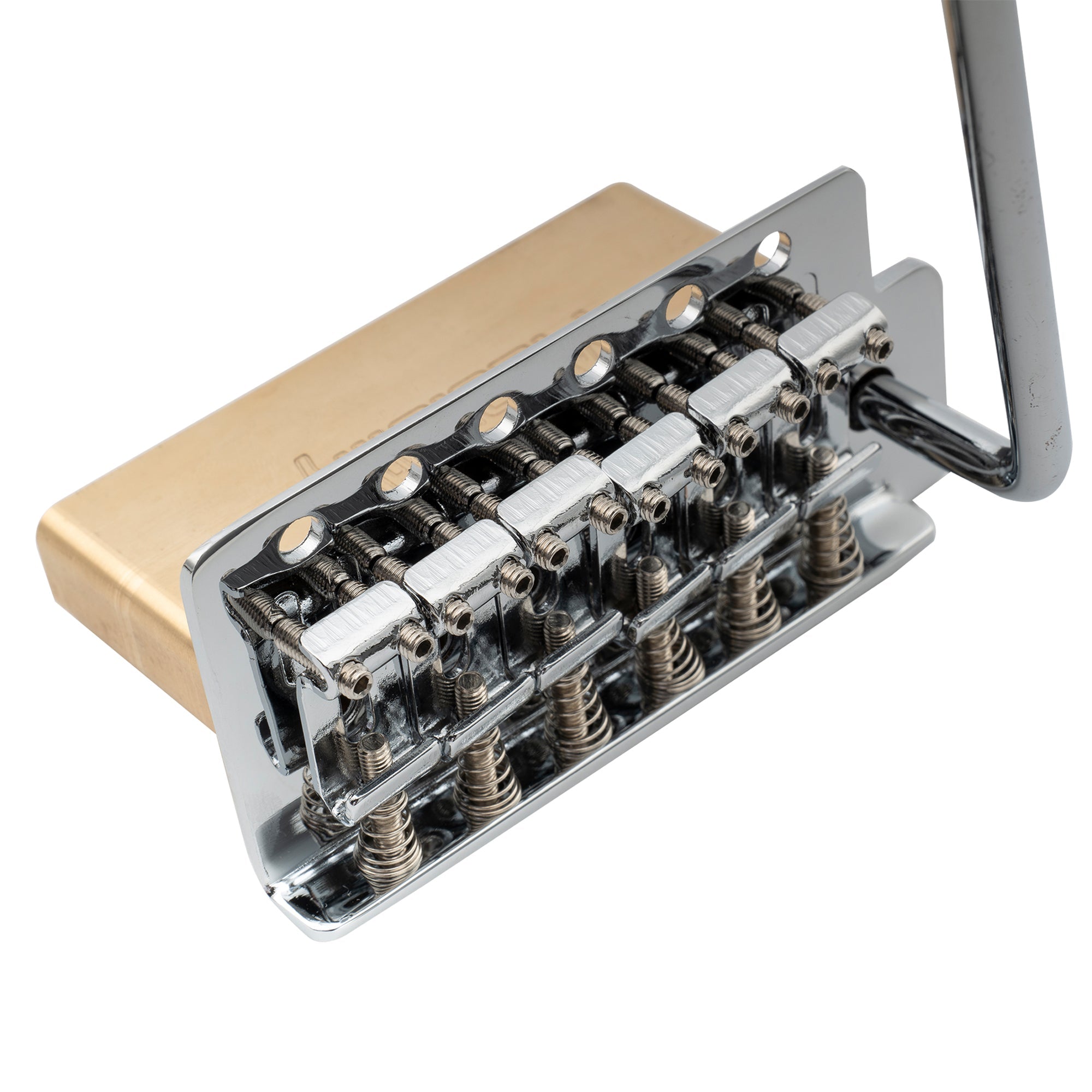 Musiclily Pro BV012 52,5mm 6-Schrauben Vintage-Stil Stahl gebogene Sättel Gitarren-Tremolo-Brücke mit 36mm massivem Messingblock für Squier Strat-Style E-Gitarre