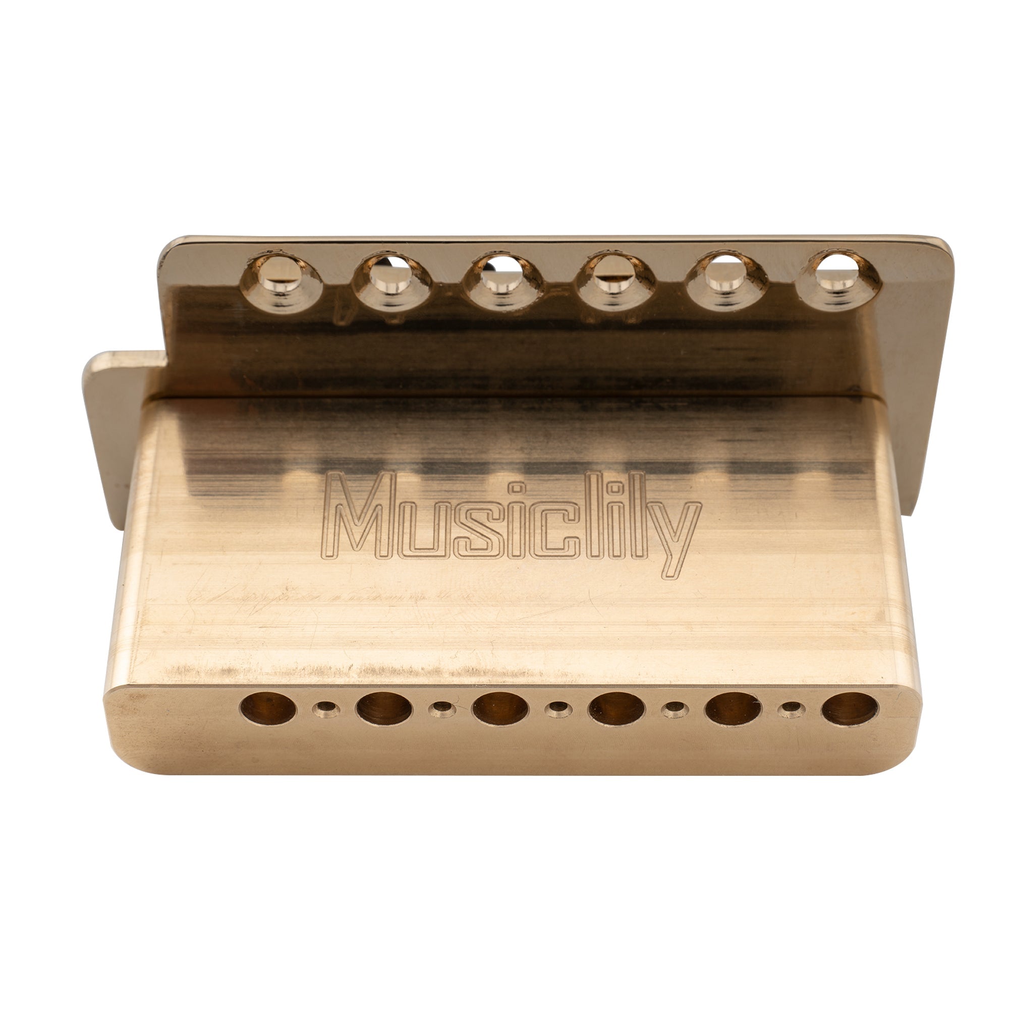 Musiclily Pro BV012 52,5mm 6-Schrauben Vintage-Stil Stahl gebogene Sättel Gitarren-Tremolo-Brücke mit 36mm massivem Messingblock für Squier Strat-Style E-Gitarre