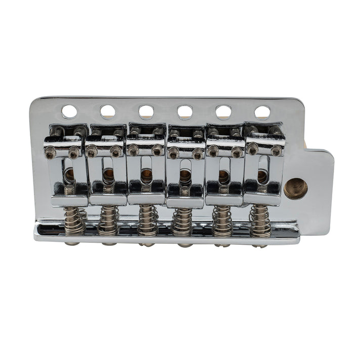 musiclily pro 52 5mm 6 screw vintage style steel bent saddles guitar tremolo bridge with 40mm solid brass block for squier strat style electric guitar mx2588p, gold