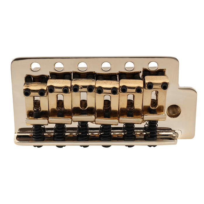Musiclily Pro 10.5mmピッチ ヴィンテージスタイルな鋼製ベントサドル 6点支持 トレモロユニット ブリッジ 高さ40mm真鍮ブロック Squier Stratエレキギター用 ブラック