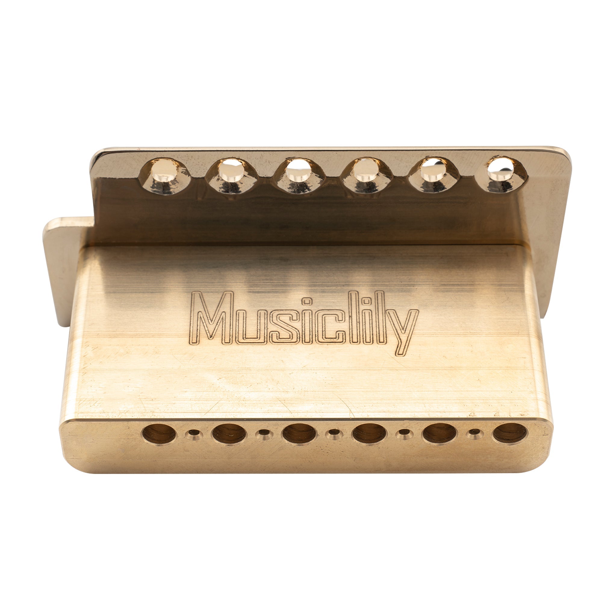 Musiclily Pro BV015 52,5mm 6-Schrauben Modern Style Sättel Gitarren-Tremolo-Brücke mit 36mm massivem Messingblock für Squier Strat Style E-Gitarre
