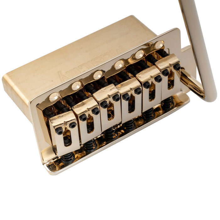 Musiclily Pro 52,5 mm 6-Schrauben-Modernstyle Sättel Gitarren-Tremolo-Brücke mit 40 mm Messingblock für Squier Strat-Style Elektrogitarren