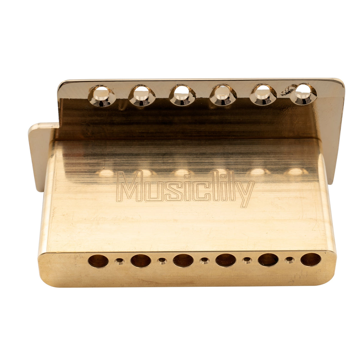 Musiclily Pro BV016 52,5mm 6-Schrauben Modern Style Sättel Gitarren-Tremolo-Brücke mit 40mm massivem Messingblock für Squier Strat Style E-Gitarre