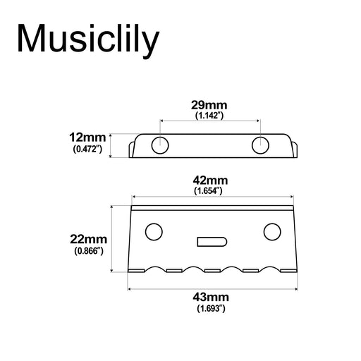 Dimensions of musiclily pro steel tremolo spring claw 29mm mounting hole spacing for electric guitar tremolo bridge nickel mx2593p