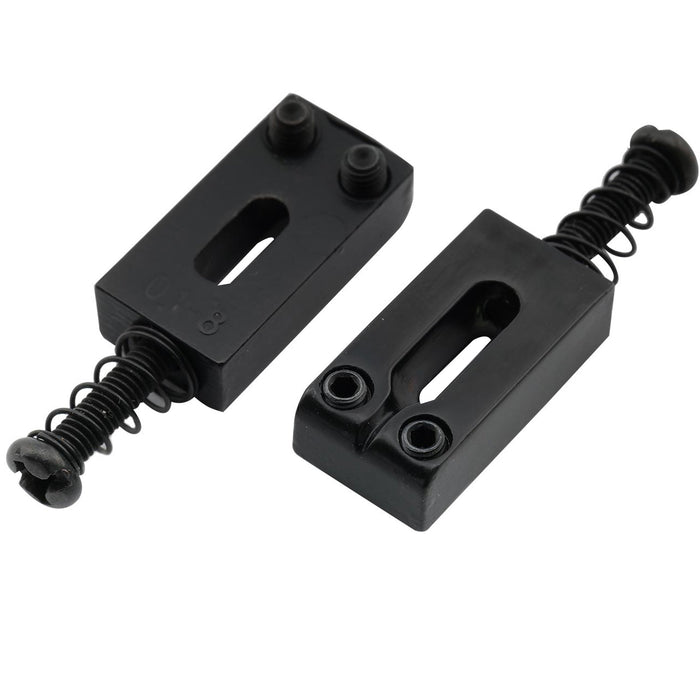 detail of musiclily pro 10 5mm modern style rectangle zinc alloy saddles for strat tele style electric guitar mx2595 6p