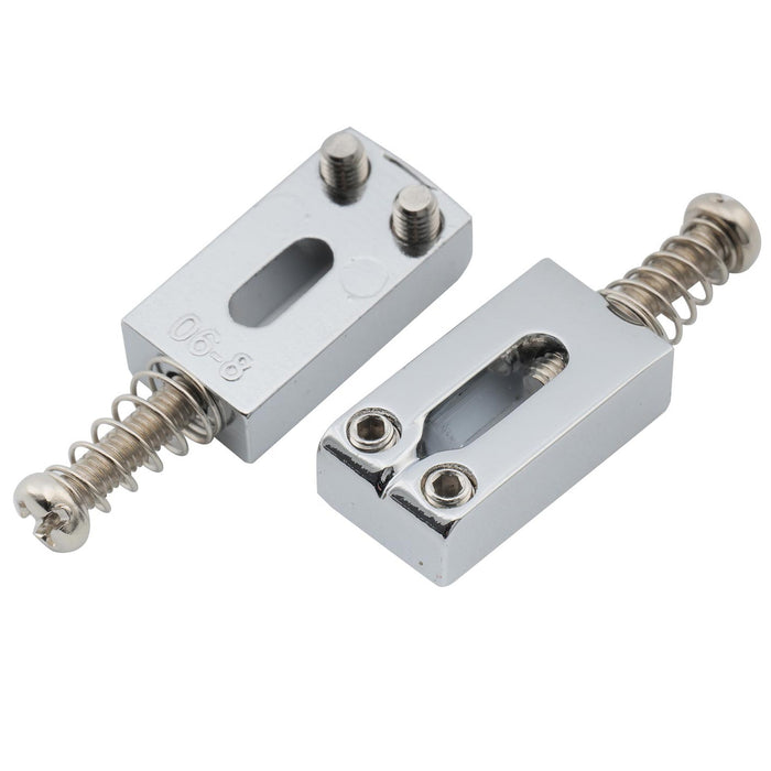Musiclily Pro 10,5 mm Moderner Stil Rechteckige Zinklegierungssättel für Strat-Tele-Style-Elektrogitarren, Set von 6