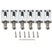 musiclily pro 10 5mm modern style rectangle zinc alloy saddles for strat tele style electric guitar mx2595 6p, chrome