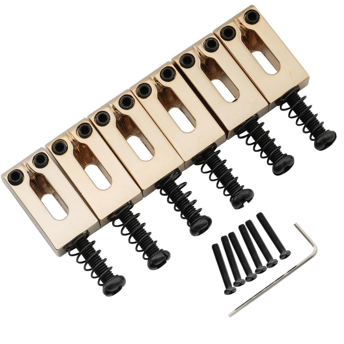 Musiclily Pro 10,5 mm Moderner Stil Rechteckige Zinklegierungssättel für Strat-Tele-Style-Elektrogitarren, Set von 6