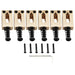musiclily pro 10 5mm modern style rectangle zinc alloy saddles for strat tele style electric guitar mx2595 6p, gold