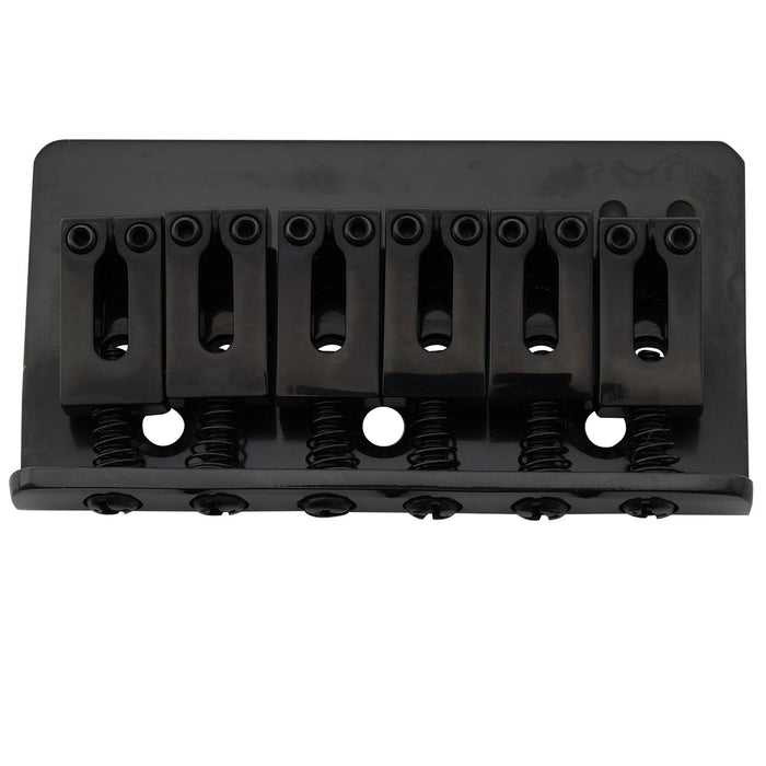 detail of musiclily pro 54mm2 1 8 inch modern hardtail fixed bridge for imported strat tele style electric guitar mx2601p