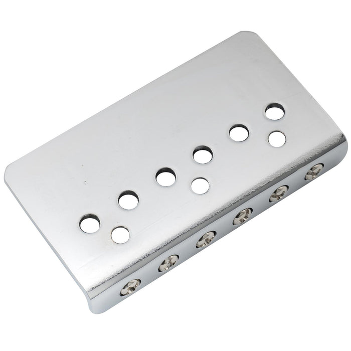 musiclily pro 54mm2 1 8 inch modern hardtail fixed bridge for imported strat tele style electric guitar mx2601p, chrome