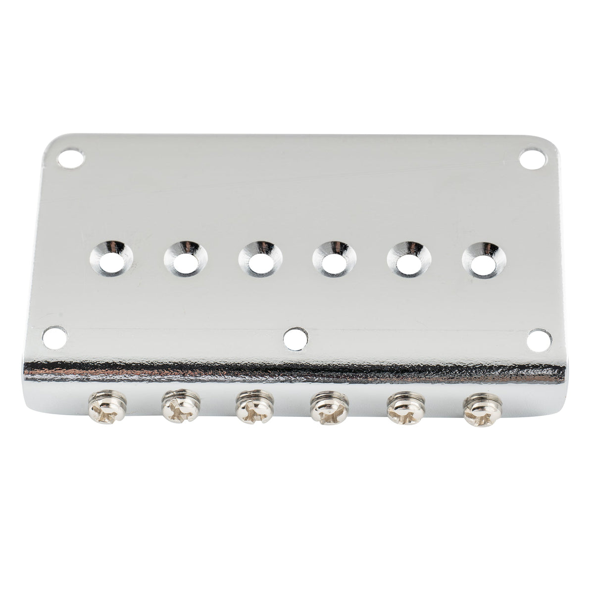 musiclily pro 52 5mm2 1 16 inch string spacing prs style saddle hardtail fixed bridge non tremolo bridge for strat tele style electric guitar mx2602p, chrome