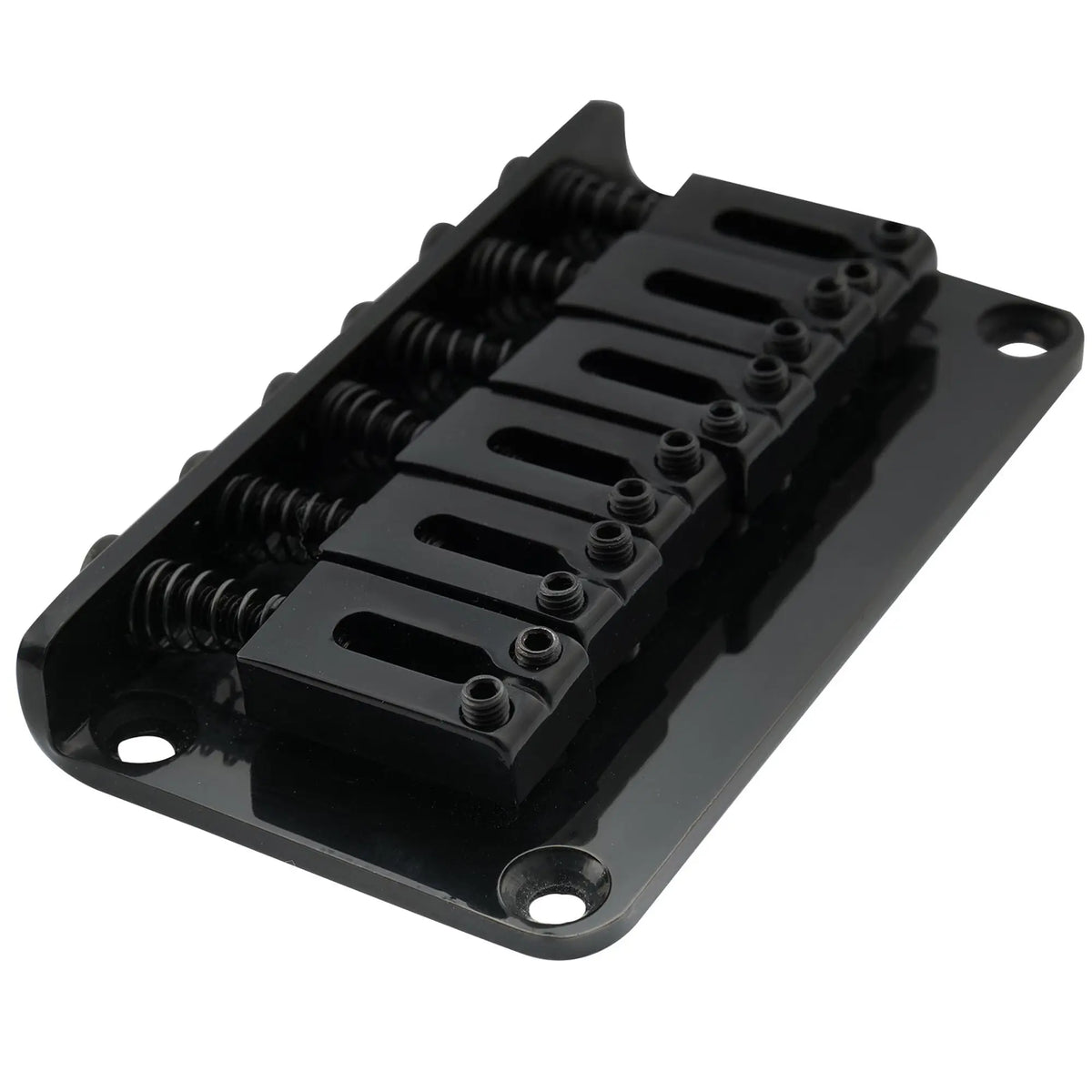detail of musiclily pro 52 5mm2 1 16 inch modern hardtail fixed bridge for strat tele style electric guitar mx2603p