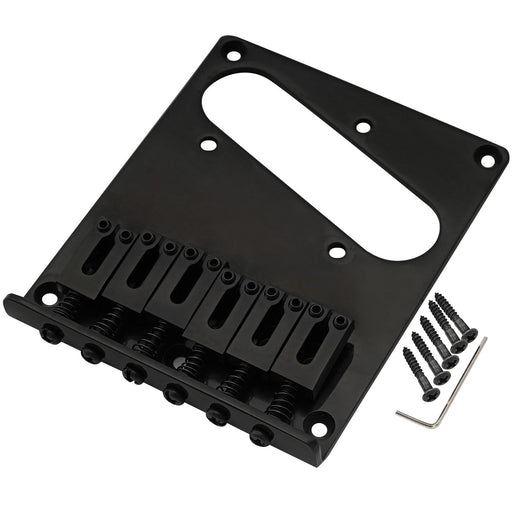 musiclily pro 54mm modern guitar bridge with zinc alloy 6 saddle and steel plate for squier imported tele style electric guitar mx2606p