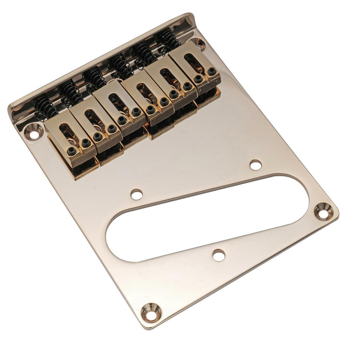 Musiclily Pro 54 mm moderner Gitarrenbügel mit Zinklegierung, 6 Satteln und Stahlplatte für Squier- und importierte Tele-Style-Elektrogitarren