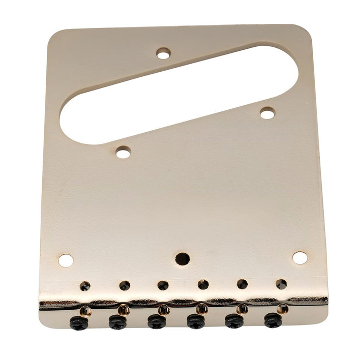 Musiclily Pro 54mm Ponte per Chitarra Moderno con Barile di Ottone 6-Cavalca e Tavola d'acciaio per Chitarra Elettrica allo Stile Tele