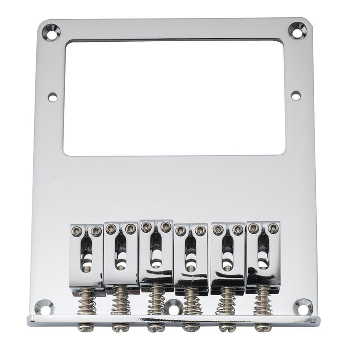 musiclily pro 54mm modern humbucker guitar bridge with zinc alloy 6 saddle and steel plate for tele style electric guitar mx2609p, gold