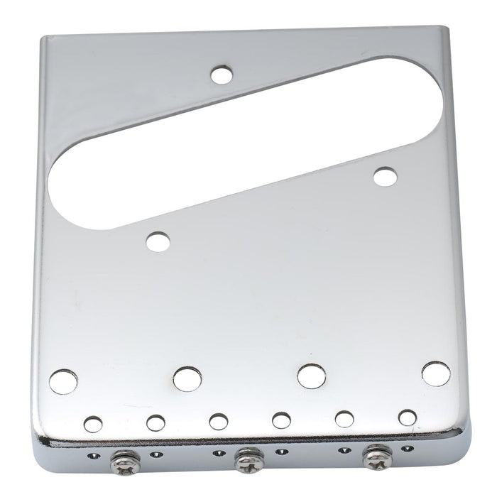 musiclily pro 54mm vintage style guitar bridge with barrel brass 3 saddle and steel plate for squier imported tele style electric guitar mx2610p, gold