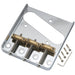 musiclily pro 54mm vintage style guitar bridge with barrel brass 3 saddle and steel plate for squier imported tele style electric guitar mx2610p, chrome