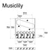 Dimensions of musiclily pro 54mm vintage style guitar bridge with barrel brass 6 saddle and steel plate for squier imported tele style electric guitar mx2611p