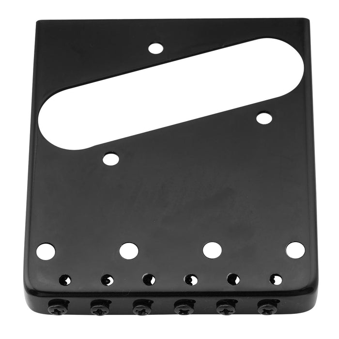 Part of musiclily pro 54mm vintage style guitar bridge with barrel brass 6 saddle and steel plate for squier imported tele style electric guitar mx2611p
