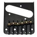detail of musiclily pro 54mm vintage style guitar bridge with barrel brass 6 saddle and steel plate for squier imported tele style electric guitar mx2611p