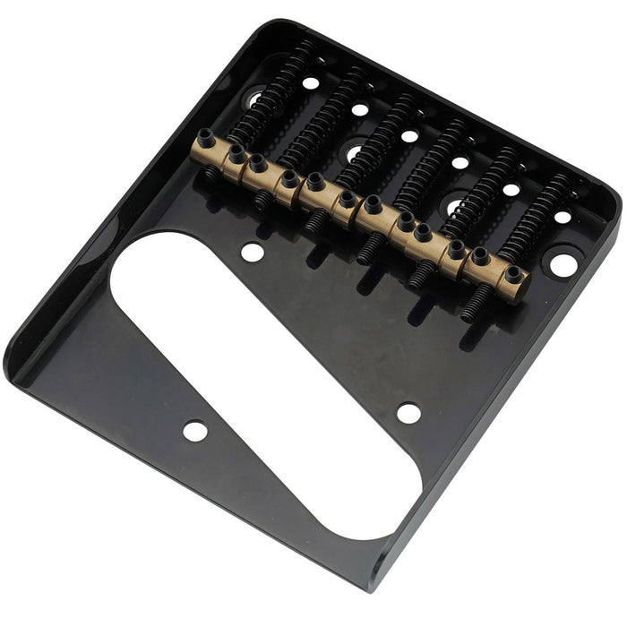 musiclily pro 54mm vintage style guitar bridge with barrel brass 6 saddle and steel plate for squier imported tele style electric guitar mx2611p details