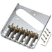 musiclily pro 54mm vintage style guitar bridge with barrel brass 6 saddle and steel plate for squier imported tele style electric guitar mx2611p, chrome