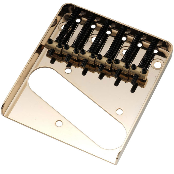 Musiclily Pro BT009 54mmヴィンテージスタイルギターブリッジ バレルブラス6サドルとスチールプレート付き Squier &輸入テレスタイルエレキギター用