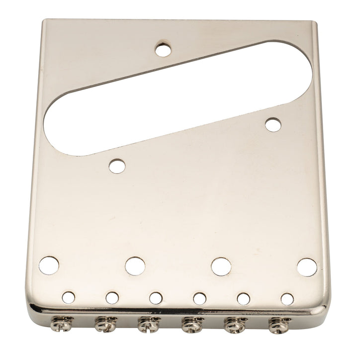 Puente de guitarra Musiclily Pro de 54 mm estilo vintage con cuerpo de latón de 6 selletas y placa de acero para guitarras eléctricas Squier y Tele importadas.