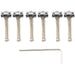 musiclily pro 10 8mm small barrel steel saddle for fender squier tele style electric guitar mx2612 6p, chrome