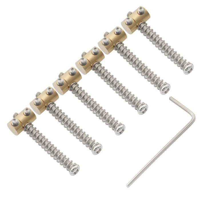 Musiclily Pro 10,8 mm kleiner Stahltrommelsattel für Elektrogitarren im Stil von Fender Squier Tele, Set von 6