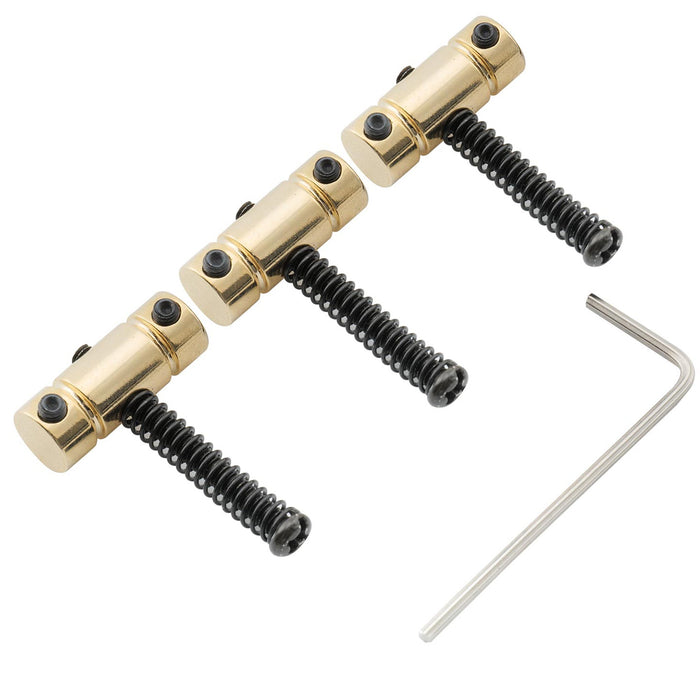 Musiclily Pro 10.8mmピッチ 鋼製 標準3連バレルサドル Fender Squier Teleテレキャスターエレキギター用 ブラック(3個セット)